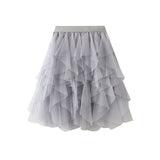 8 Color Girl Sweet Mesh Short Tulle Skirt Elastic Waist Fairy Tutu Ball Gown Mini Skirt For Spring Summer QT2179-Outfit