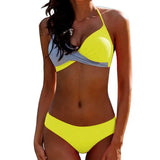 Push Up Bikinis Set Swimwear Women Swimsuits Bathing Suit Women Halter Biquini Leaf Print Beach Wear Bikini 2020