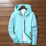 Thin Bomber Jacket Autumn Casual Plus Size Windbreaker Jacket Ultra-Light Solid Zipper Packable Slim Fit Outwear Coat