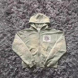 9OESH Printed Hoodie Short Hoodie 2025 New Hot Zip-Up Open Shirt