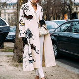 New 2025 Autumn Women's Long-Sleeved Collar Coat Prints The Long