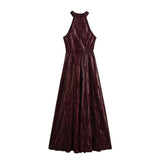 Spring Women's Waist Cover Hanging Neck Sleeveless Long Fan Flute