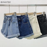 Women Denim Vintage Summer Basic Simple All-match Hot Sale High Waist Leisure Ulzzang Ladies Streetwear Chic Classic