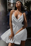 Sexy White Deep V Neck Straps