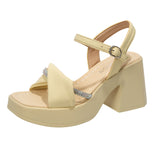 Woherb Women Summer 2023 Fashion Casual Platform Bottom With Skirt High Heel Thick Heel Shoes A Word With Beach Shoes