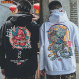Boys Cool Men Hip Hop Hoodies Japanese Casual Sweatshirts Streetwear Men Women Loose Pullover Harajuku Devil Hoodie