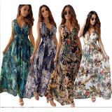 Station Wish Popular Style 2023 Summer Dress New Printed Bare-Back Strapped Dress-Outfit