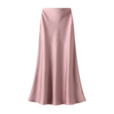 Lustrous Silky Silky Dress Half-Dress Women's Summer Long Fishtail Skirt High-Waisted Thin-Butt