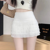 Camouflage Fine Lattice 100-Fold Skirt High-Rise Thin Short Model Of Folding Skirt A Word Jk Bag Hip