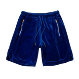 West Hip Hop Silk Cashew Jacquard Embroidery Casual Shorts Mens Zipper Pockers Drawstring Oversize Cargo