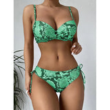 Sexy Snake Skin Bikini 2021animal Print Swimsuit Brazilian Push Up 2 Piece Set Swimwear Women Sunmmer Beach