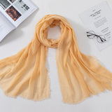 Muslim Women Crinkle Hijab Scarf Soft Solid Cotton Head ScarvesTurban Shawls and Wraps hijab femme musulman