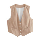 Color Y2K2025 Summer Leisure Repair Vest Sleeveless Vest Short Blouse Women
