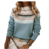 Hot New Sweater Women's Round Collar Color Loose Fashion Knitted Shirt Long