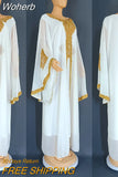 Piece Set Dress African Dresses for Women 2023 Traditional Gold Embroidery Clothing Islam Kaftan Abaya Musulman Robe Femme-Outfit