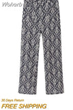 2023 Women Summer Straight Pants Vintage Floral Print Elastic waist Female Elegant Street Pant Trousers Clothing-Outfit