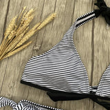 New Micro Striped Bikini set Two-piece swimsuit Patchwork Bandage Bikini Push Up sexy Bathing Suit Women Swimwear Biquini
