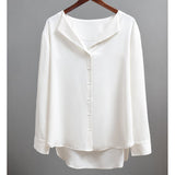 Spring Blusas Loose Women Tops and Blouses Solid Chiffon Blouse Women Long Sleeve Button Women Shirt Office Lady