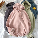 Solid Winter Hoodies 13 Colors Warm Oversized Plus Velet Woman Sweatshirts Harajuku Hooded Thicken Female Hoody