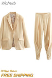 2023 Women Spring Pant Suits 2-Pieces Sets Fashion Vests Blazers Coats and Trousers Female Street Two Suit Clothing-Outfit