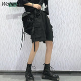 Length Cargo Shorts Women BF Couple Wide Leg Cool Ins Empire Tooling Vintage Pockets Streetwear S-4XL All Match Loose Chic-Outfit