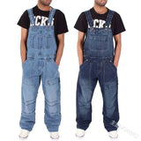 Polytech Men's Trousers Men's Denim Straps Stylish Simple Multi-Pocket Loose