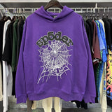 2025 Spoder Spider Web Print Hooded Hooded Hooded Hooded Casual Loose