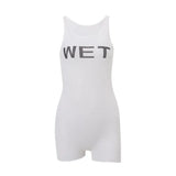 Woherb Summer Trend New Sexy Micro Letter Print Show Thin Versatile Straight Jumptop-Outfit