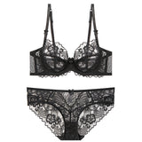 Bra Sexy Pure Desire Underwear Women's Summer Breathable French Small Agglomeration Bra Lace Panties