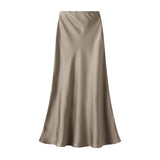 Lustrous Silky Silky Dress Half-Dress Women's Summer Long Fishtail Skirt High-Waisted Thin-Butt