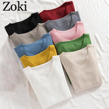 Sexy V Neck Women Pullover Sweater Fashion Autumn Winter Long Sleeve Knitted Jumper Top Casual Korean Slim Basic