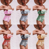 Striped Bikini 2019 New Arrival Strapless Sexy Bikinis High Waist Swimwear Women Ruffles Swimsuit Brazilian