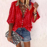 2021 New Fashion Daisy Floral Print Shirts Women V Neck Long Sleeve Button Tops Casual Loose Plus Size
