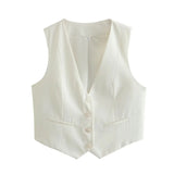 Color Y2K2025 Summer Leisure Repair Vest Sleeveless Vest Short Blouse Women