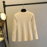 Spring Autumn Crew Neck Women Pullover Sweater Solid Basic Tight Sweaters OL Style Knit Female Jumper Pull