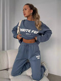 Women's Explosive Casual Fashion Letter Print Top Trousers Sports Suit