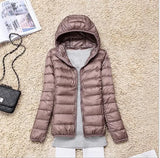 Down Jacket Women Warm Long Sleeve Ultralight Parka Coat Casual Windbreaker Hooded Duck Down Jacket Outwear Plus