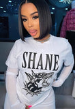 Casual White Printed Round Neck Short Sleeve Basic