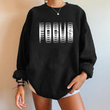 Focus Letter Print Women Sweatshirts Long Sleeve Drop-shoulder Sweatshirts Streetwear Winter Clothes Women Tops Moletom
