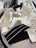 Fashion High Quality Color Contrast Baseball Uniform Jacket Unisex Long Sleeve Zipper Jogger Coat For Ladies Stylish-Outfit