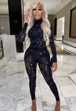 Sexy Hollow Out Tight Top and Pants 2 Piece
