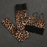 Fashion Fitness Gym 2 Piece Set Women Sexy Snake Elastic Tracksuit Sportswear Thin Soft Workout Bra and Leggings