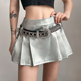 Woherb Spring And Summer New Women's Solid Color Slim Street Fashion High Waist Skirt Pleated Skirt-Outfit