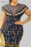 Spring Midi Dress African Dress for Women Sexy Daily Elegant Long Bodycon Dresses Rhinestone Robe Femme African Clothes-Outfit