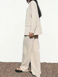 2023 Women Summer Pant Suits 2 pieces sets Casual Striped Blazers Coats and Trousers Female Elegant OL Suit Clothing-Outfit