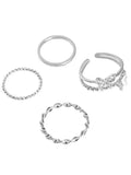 4pcs Butterfly Decor Simple Ring-Outfit
