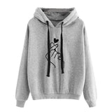 Love Printed Hoodie Autumn Winter Warm Loose Hooded Sweatshirts Casual Ladies Long Sleeve Tops Cute Girls Pullovers
