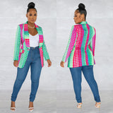 Fashion Avant-Garde Women's Big Lapel V Neck Long Sleeve Suit Single Woman-Outfit