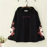Women Harajuku Hooded Sweatshirts Womens Kawaii Print Patch Plus Velvet Hoodies Fleece Tops Cute Hoodie