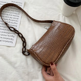 New Trend Women's Shoulder Bag PU Leather Milk Tea Color Underarm Bag 2021 Fashion Elegant Sling Handbag Zipper Small Square